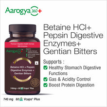 Load image into Gallery viewer, Betaine HCl , Pepsin with Digestive Enzymes Gentian Bitters
