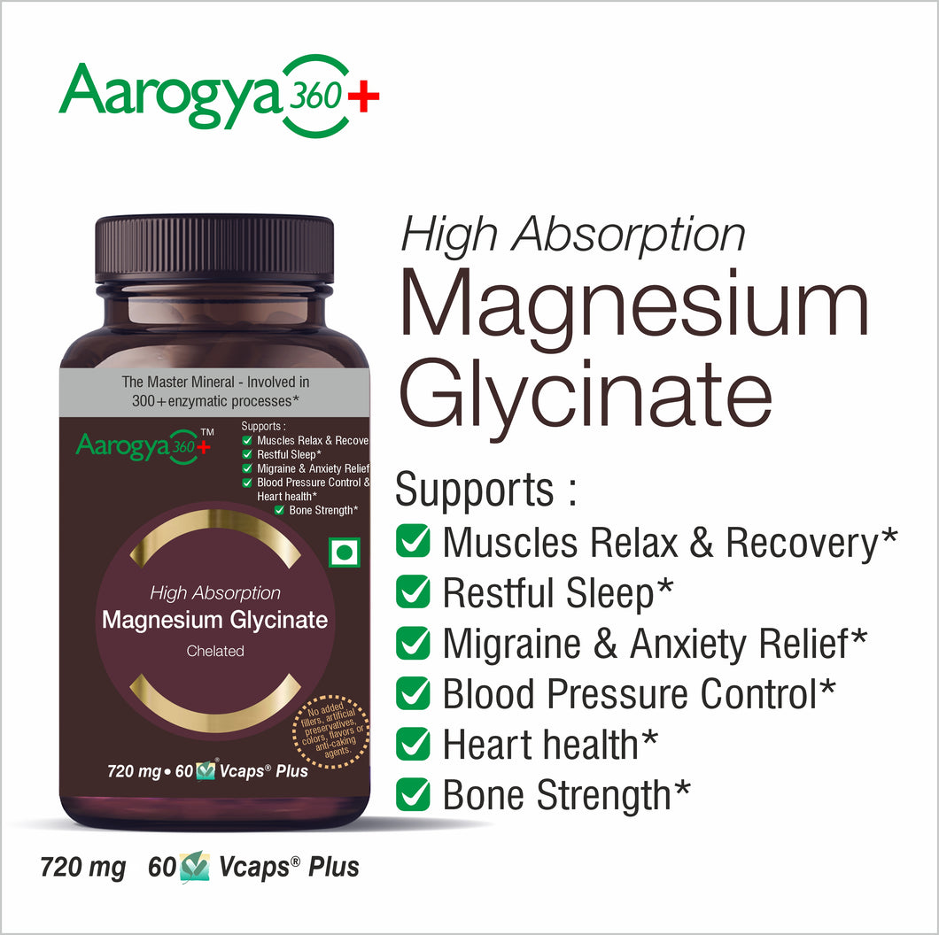 High Absorption Magnesium Glycinate - 720mg - 60 Vcaps® Plus